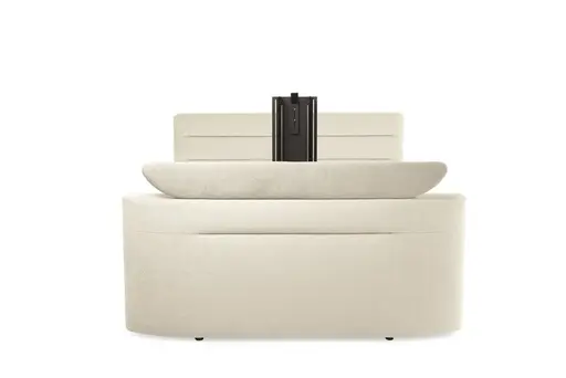  Boxspringbett JELLA MIX- Liegefläche ca. 180x200 cm, Stoff, Creme