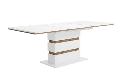 Esstisch - ausziehbar, LB ca. 140x90 cm, Weiß, Evoke Eiche Nachbildung