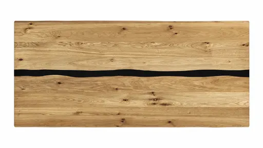 Esstisch Kima - LB ca. 220x100 cm, Wildeiche massiv mit Epoxid-Harz