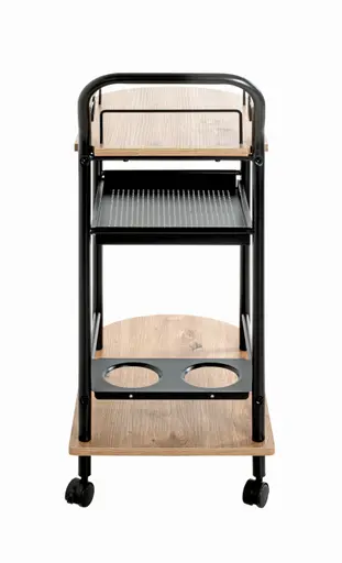 Servierwagen - B/H/T ca. 65x83x35 cm, Eiche Nachbildung, Schwarz