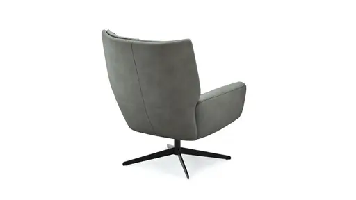 Drehsessel Maximilian - Leder, Grau