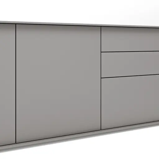 Wohnwand Parano - Lack, Hellgrau