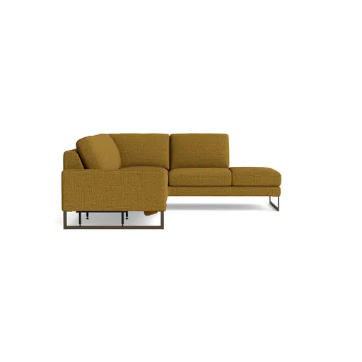 Ecksofa Enna - 2,5-Sitzer mit Ecke rechts inkl. motorischer Relaxfunktion, Stoff, Senfgelb