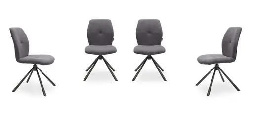Stuhl MANOA - drehbar, Stoff, Dunkelgrau