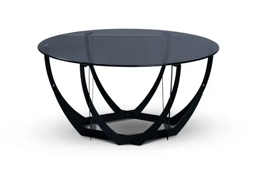 Couchtisch - Ø/H ca. 80x40 cm, Grau, Schwarz