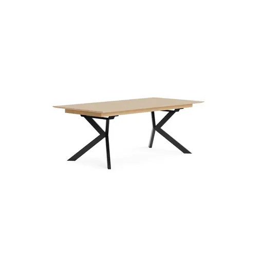 Esstisch Vavona - LB ca. 220x100 cm, beidseitig ausziehbar, Asteiche massiv, Bianco