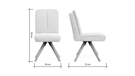 Stuhl Evania - Dreh und Relax-Funktion, hoher Rücken, Stoff, Creme