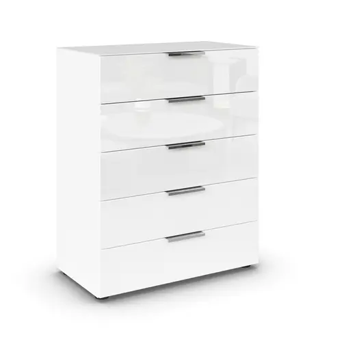 Kommode RIPP- Weiß, Glas, Weiß