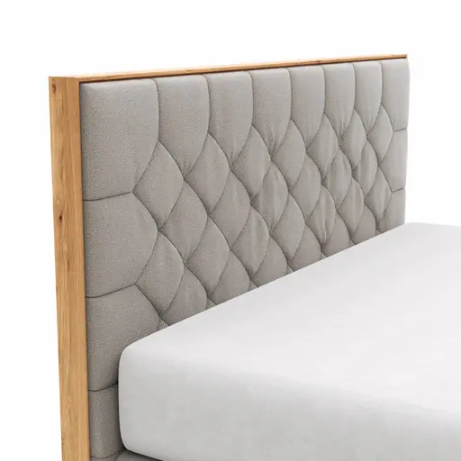 Boxspringbett Alpin Luxe - Liegefläche ca. 160x200 cm, Stoff, Graubeige