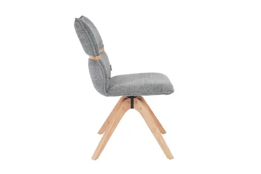 Stuhl MAROU - drehbar, Stoff, Graublau