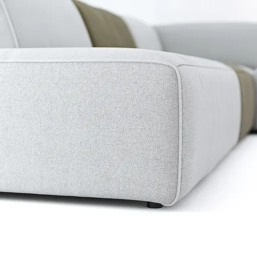 Ecksofa Elementos - Abschlusselement mit 1-Sitzer und Ecke rechts, Stoff, Hellgrau