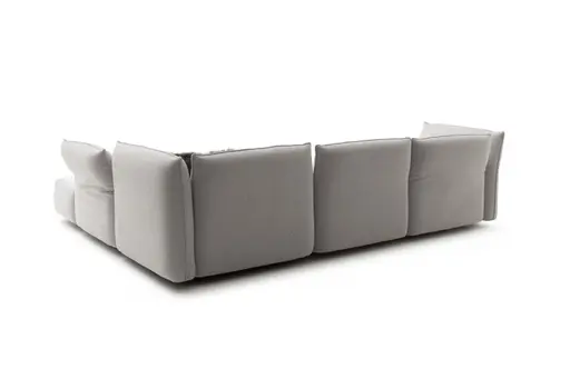 Ecksofa Motone - 2,5-Sitzer mit Ecke rechts, Stoff, Hellgrau