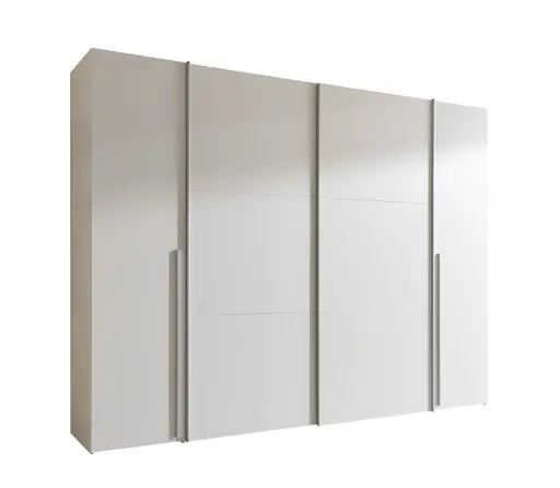 Schwebe-/Drehtürenschrank- B ca. 267 cm, Weiß
