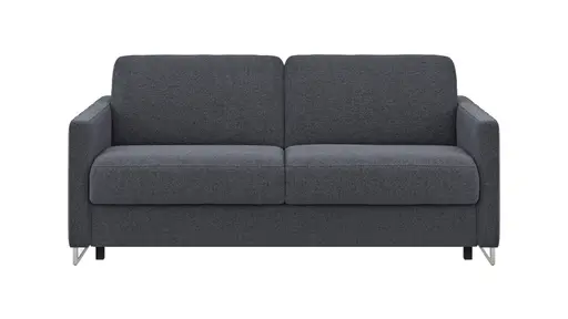 Sofa Nuoro - 2,5-Sitzer inkl. Schlaffunktion, Armlehne mit Kufe, Stoff, Eisblau