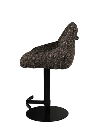 Barhocker MATTEA - drehbar, höhenverstellbar, Stoff, Dunkelbraun