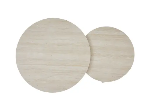 Couchtisch - 2er Set, Travertinoptik, Kaschmir