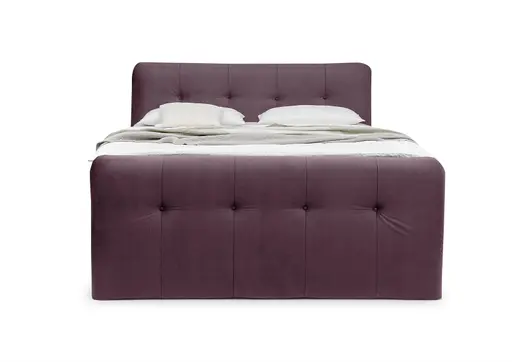 Boxspringbett HOLLIE- Liegefläche ca. 180x200 cm, Stoff, Brombeer