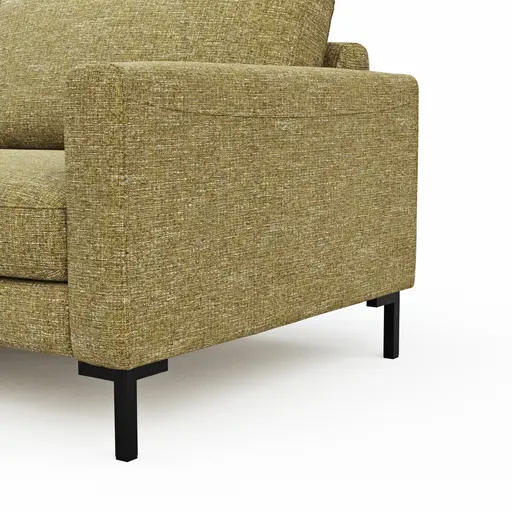 Ecksofa Oviedo - Ecke links mit 1,5-Sitzer, Stoff, Senfgelb