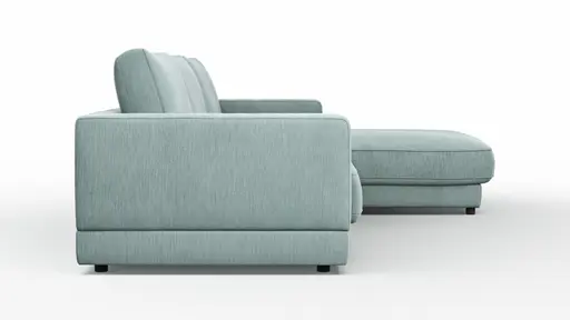 Ecksofa Juni - 2-Sitzer mit Longchair rechts, Stoff, Hellblau