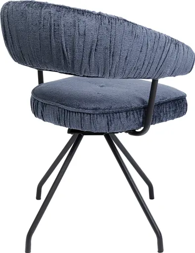 Drehstuhl- Stoff, Blau, Stahl, Schwarz, Pulverbeschichtet