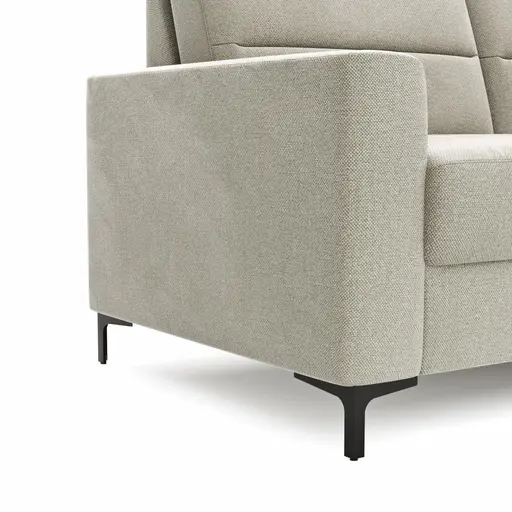 Ecksofa Merlos H - 2,5-Sitzer mit Longchair rechts inkl. Relaxfunktion (motorisch), Stoff, Natur