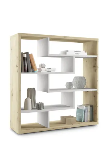 Raumteiler - B ca. 130 cm, Asteiche, Weiß