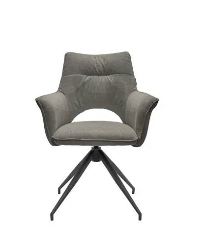 Armlehnstuhl MALEEN - drehbar, Stoff, Hellgrau