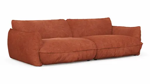 Sofa Fluffy - 4-Sitzer inkl. Rückenlehne verstellbar, Stoff, Kupfer