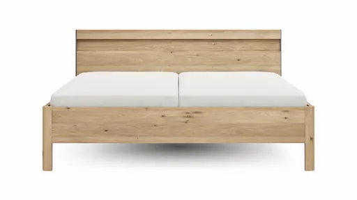 Bett Viana - Liegefläche ca. 200x200 cm, Furnier, Balkeneiche