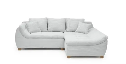 Ecksofa JAMILA - 2-Sitzer, Ecke rechts, Stoff, Silberfarben