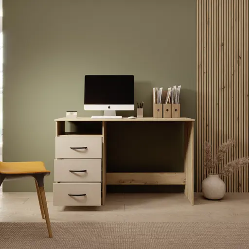 Schreibtisch - LB ca. 123x50 cm, Eiche Dekor, Kaschmir