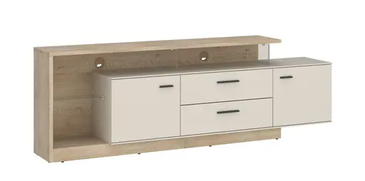 TV-Lowboard - B ca. 191,5 cm, Kaschmir, Cremona Eiche Torro Nachbildung