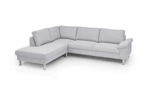 Ecksofa COOL - Ecke links mit 2,5-Sitzer, Stoff, Hellgrau