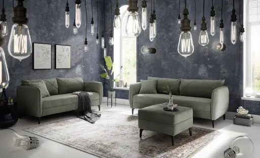 Sofa JERINA - 2,5-Sitzer, Stoff, Grün