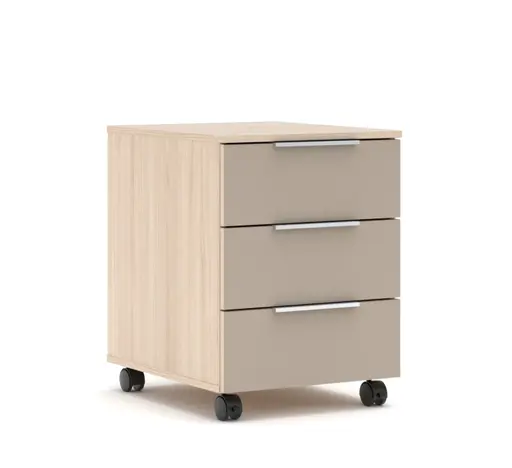 Rollcontainer - B ca. 45 cm, Riva Eiche Nachbildung, Kaschmir