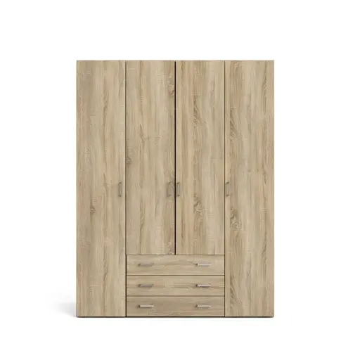 Drehtürenschrank- B ca. 154 cm, Eiche Dekor