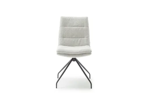 Stuhl Jukka - Stoff, Champagner, Stativ, Schwarz, Drehbar