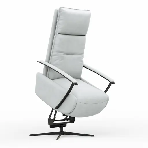 TV-Sessel Lima - Größe M, Relaxfunktion motorisch, Leder, Eisblau