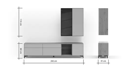 Wohnwand Medio - Melamin, Sand