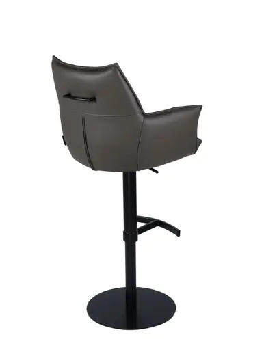 Barhocker MELE - drehbar, höhenverstellbar, Leder, Dunkelbraun