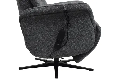 TV-Sessel MARLON - drehbar, Relaxfunktion, Kopfteilverstellung, Stoff, Graublau