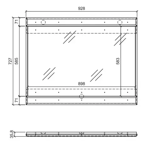 Wandspiegel- Eiche Dekor