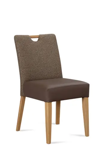 Polsterstuhl - Polyester, Kombination Dunkelbraun, Braun