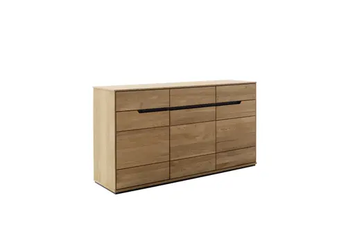 Sideboard - B ca. 153 cm, Eiche Furnier geölt, Wildeiche massiv geölt