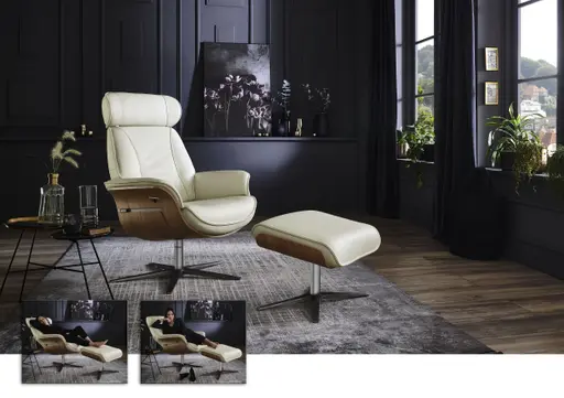 Relaxsessel - Leder, Weiß