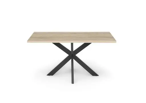 Esstisch - LB ca. 140x90 cm, Eiche sägerau, Schwarz