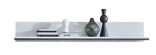 Wandboard - B ca. 140 cm, Marmor Nachbildung hell, Graphit