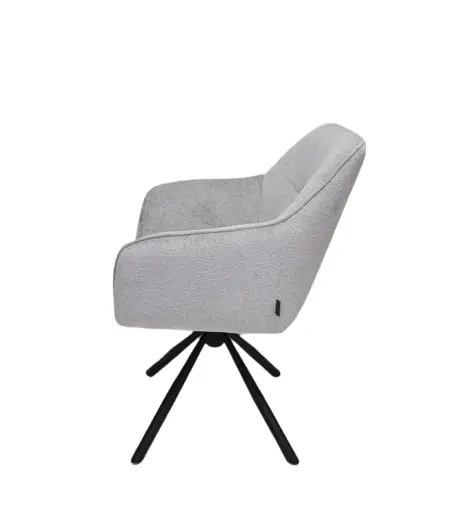 Armlehnstuhl MARLE - drehbar, Stoff, Silberfarben