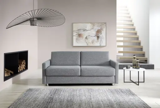 Sofa - 2-Sitzer mit Schlaffunktion, Stoff, Grau