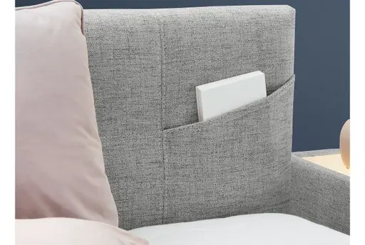 Boxspringbett- Liegefläche ca. 140x200 cm, Stoff, Grau